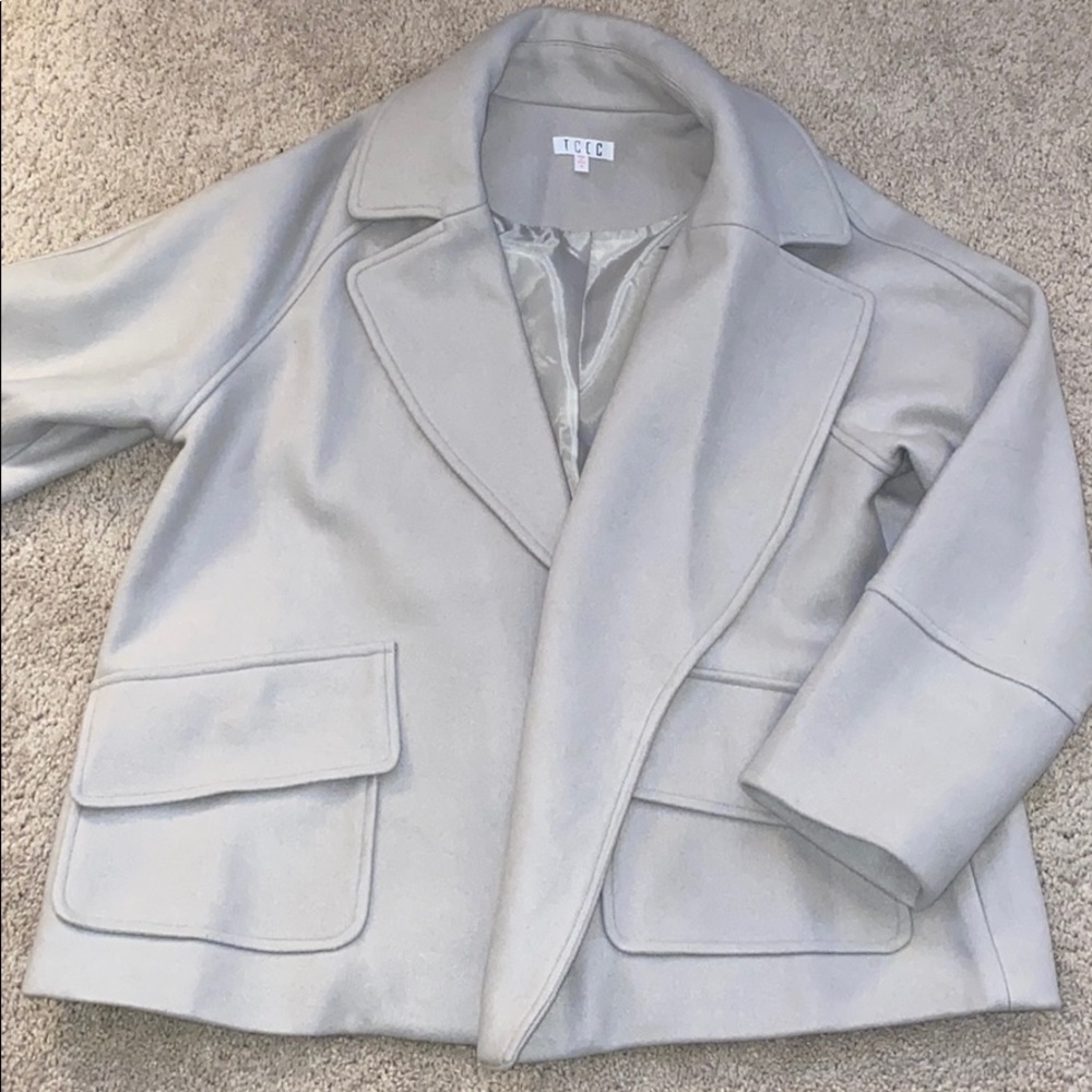 Grey Oversized Pea Coat